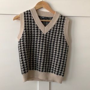 Shein houndstooth v neck sweater